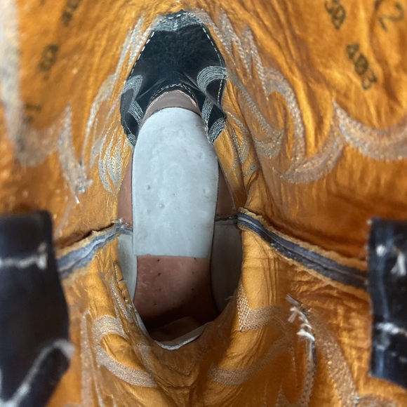 Vintage Nocona Blue Python Snakeskin Cowboy Boots 12 D USA Made Back Cut - Picture 9 of 16